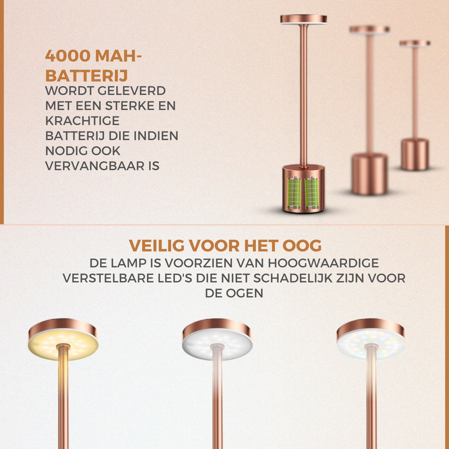 Stesh-living LuxeTouch - Draadloze Tafellamp