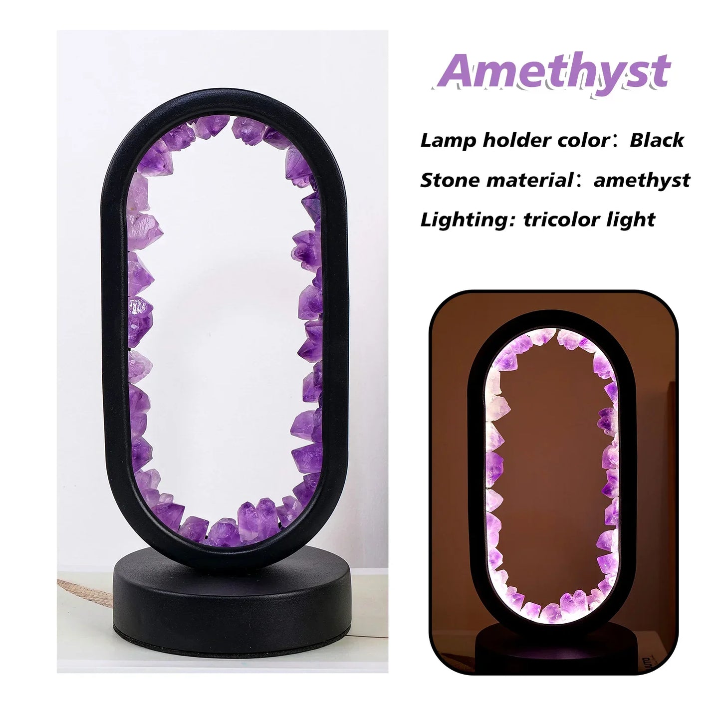 Aura Lamp - Natuurlijke kalmerende amethist lamp